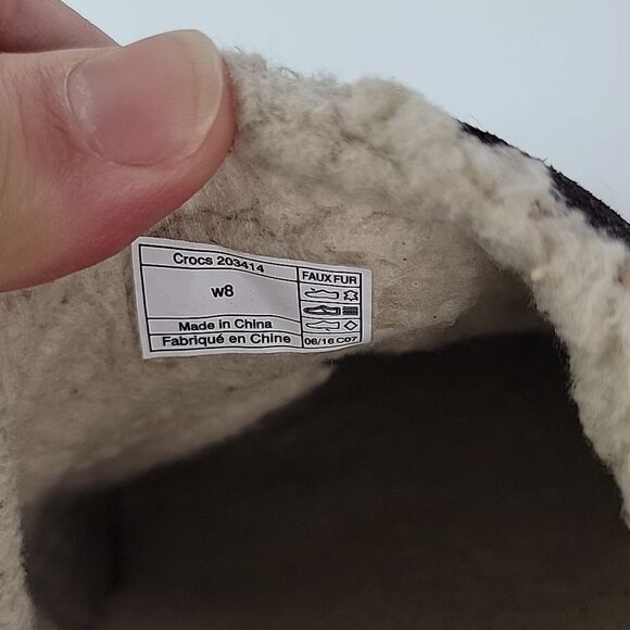 Crocs Sarah Brown Suede Leather Women's Clogs - Picture 13 of 15